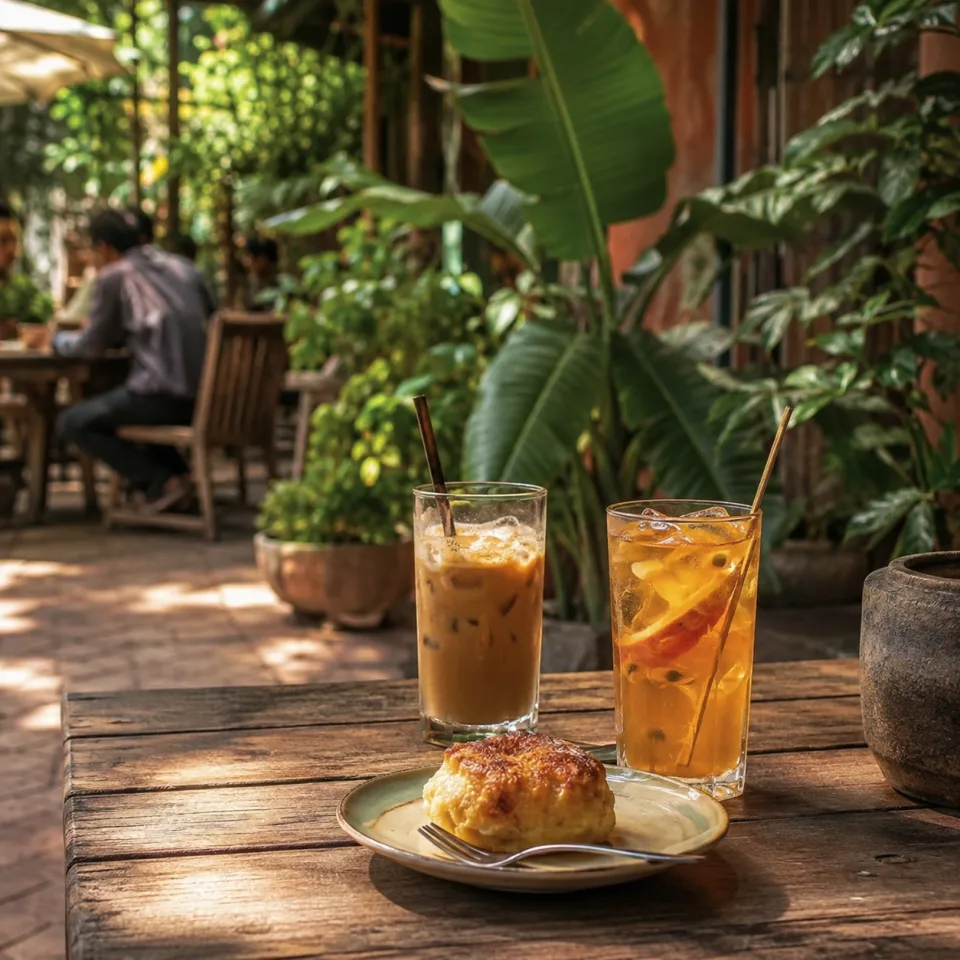 Bàn ăn tại Cafe Phiêu